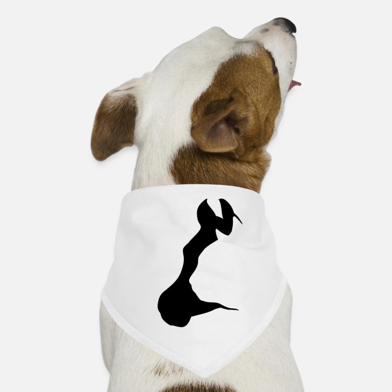 Pferd mit Katze - Hunde-Bandana - Weiß