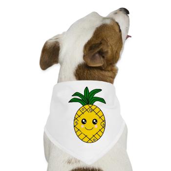 Kawaii Ananas Kawaii Früchte Kawaii Obst - Hunde-Bandana - Weiß - Vorne