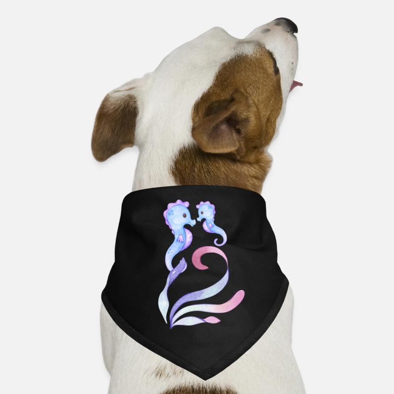 Hippocampes bleus - mère + enfant Bandana pour chien