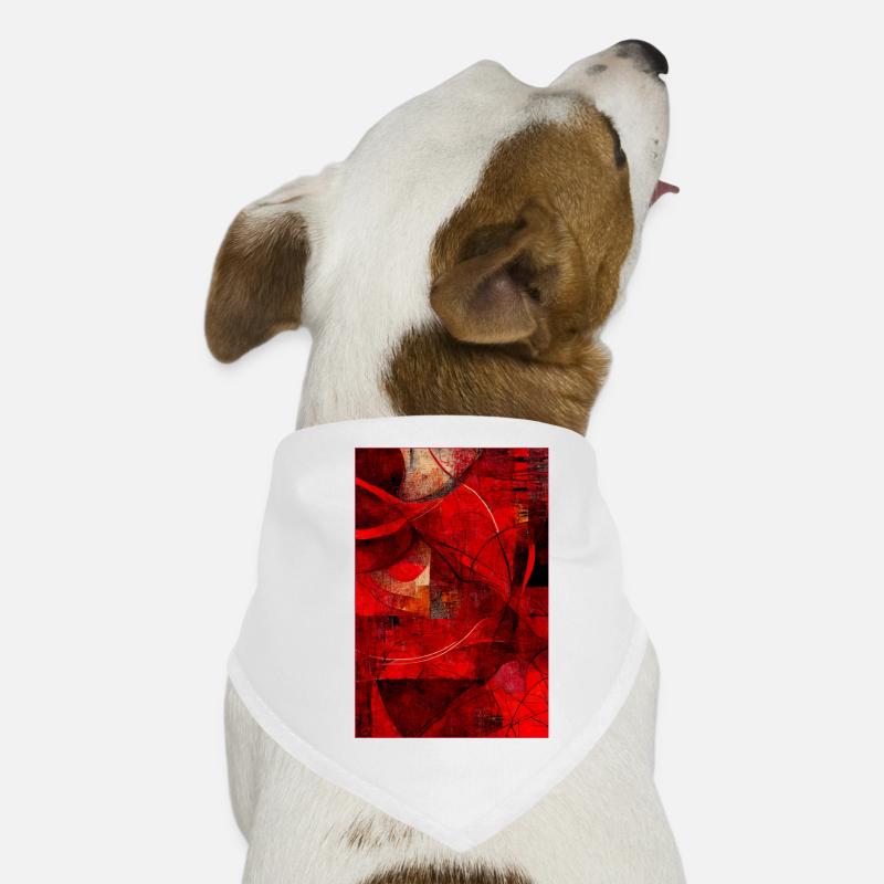 Fabric red pattern abstract Hunde-Bandana