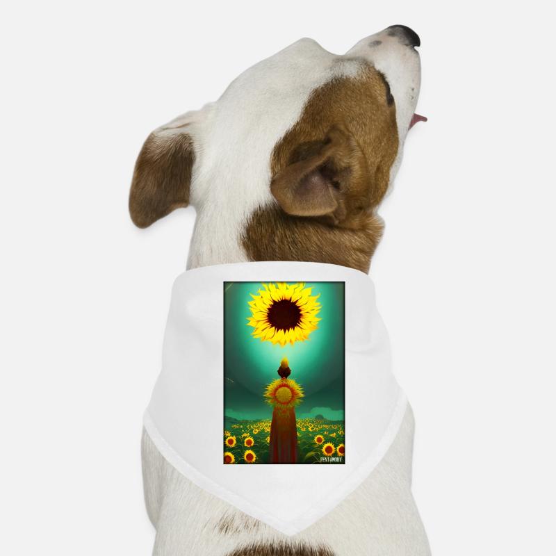 Sunflower Asteraceae Flower Spring Meadow Green Dog Bandana