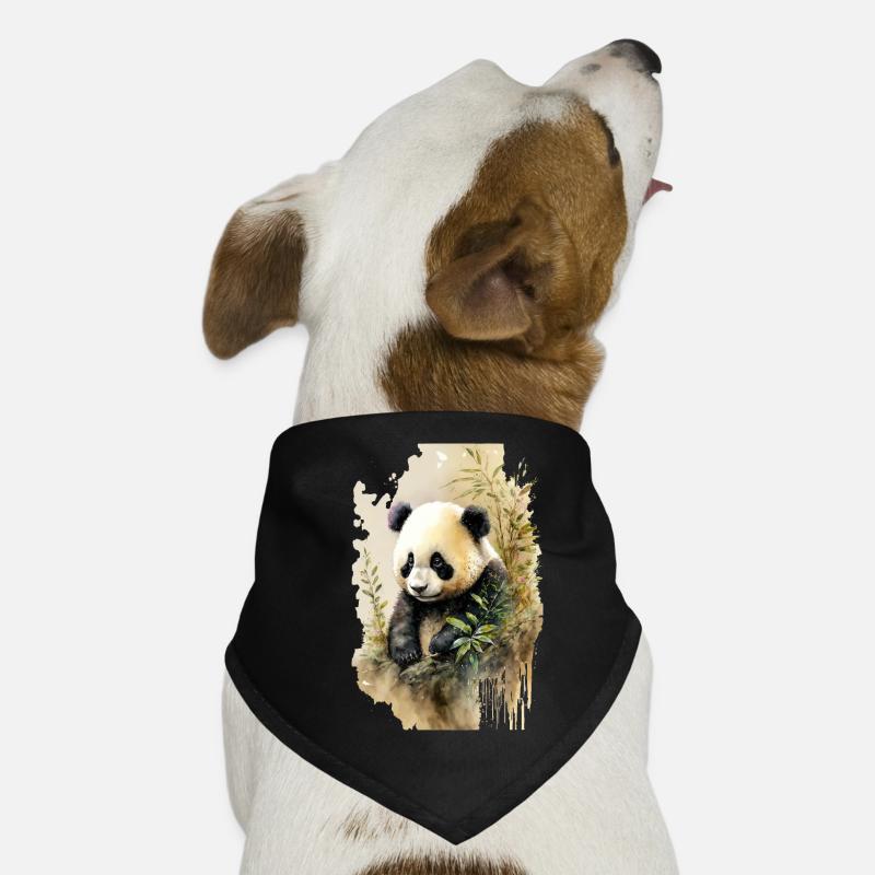 Aquarelle de panda mignon Bandana pour chien