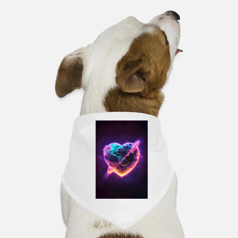 Planète en forme de cœur dans l’espace Univers coloré Bandana pour chien
