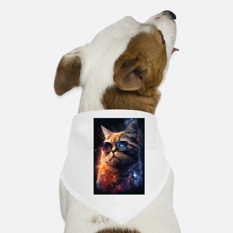 Cat Space Galaxy Space Cool Lunettes de soleil Bandana pour chien