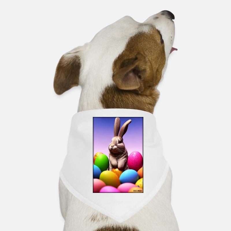 Rabbit Easter Easter Pet Easter Holiday - Dog Bandana - white