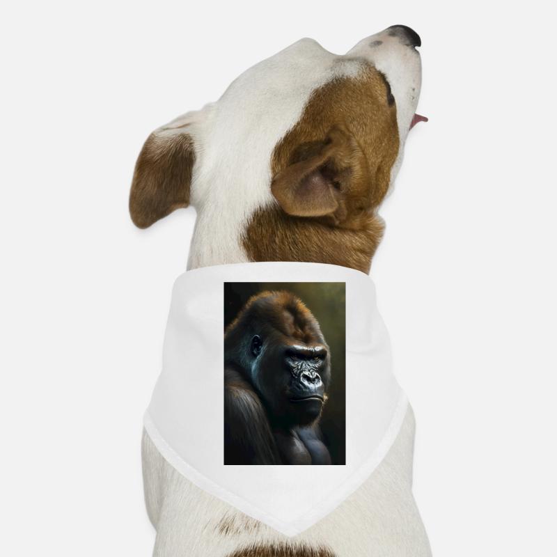 Gorilla Affe Cool - Hunde-Bandana - Weiß