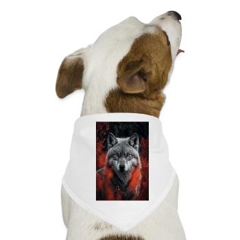 Wolf, Infrarot Aufnahme - Hunde-Bandana - Weiß - Vorne