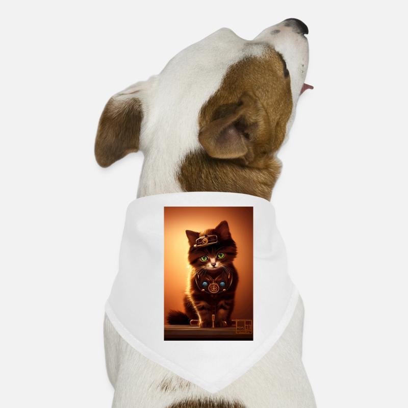 Cat Steampunk Style Dog Bandana