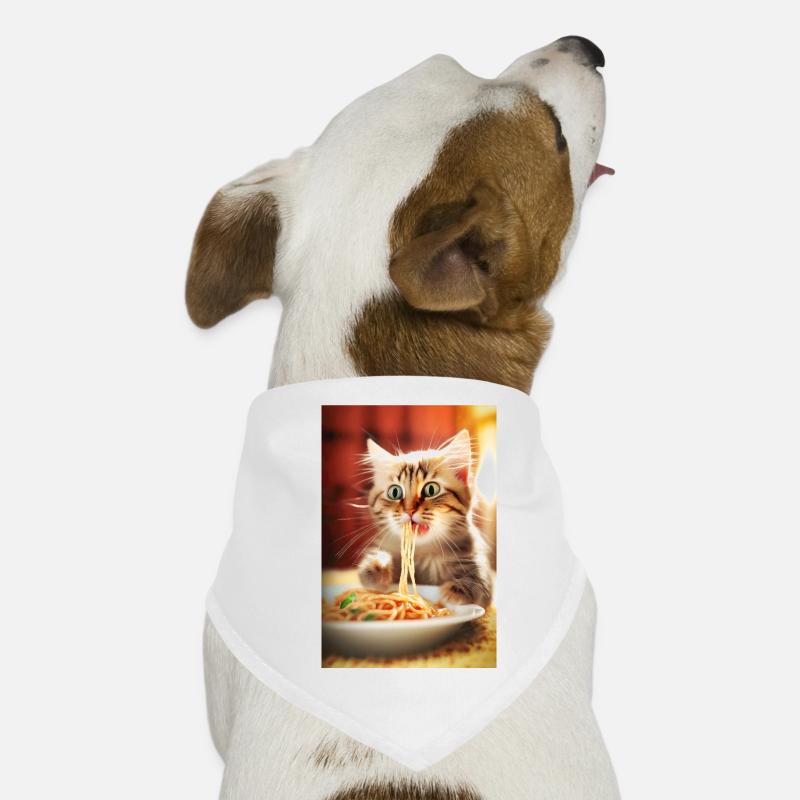 Lustige Katze spaghetti Hunde-Bandana
