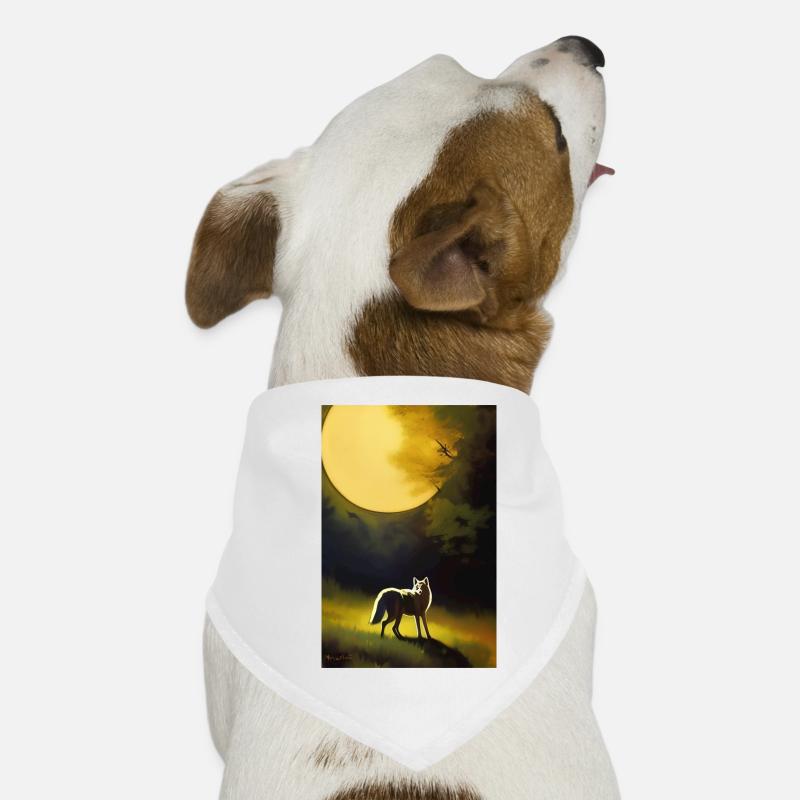 Wolf und Mond Hunde-Bandana