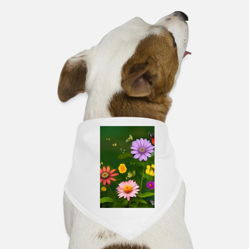 Fleurs et papillon Bandana pour chien