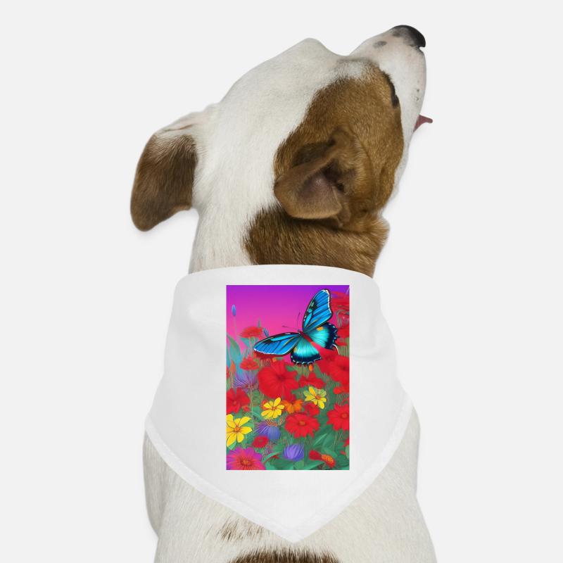 Fleurs et papillon Bandana pour chien