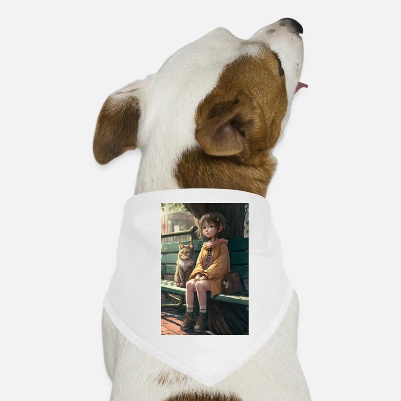 Manga Mädchen Katze Geschenk Hunde-Bandana