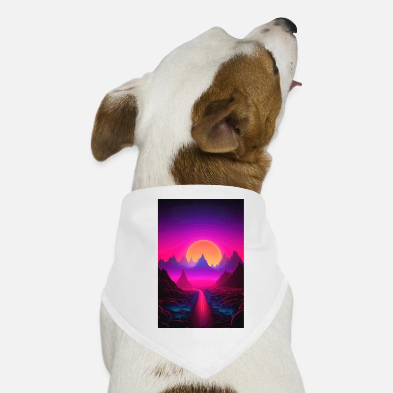 Luminous Peaks: Synthwave Serenity Hunde-Bandana