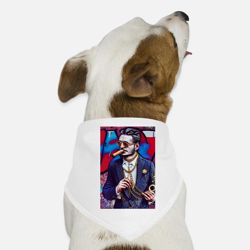 Mann im Anzug | modern Pop-Art Graffiti Hunde-Bandana