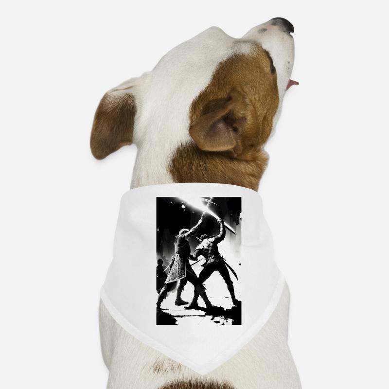 Two Samurai Fighting Art Dog Bandana