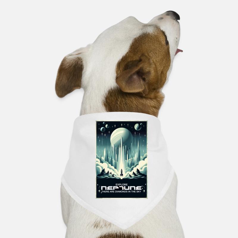Explore Neptune - Vintage Poster Dog Bandana