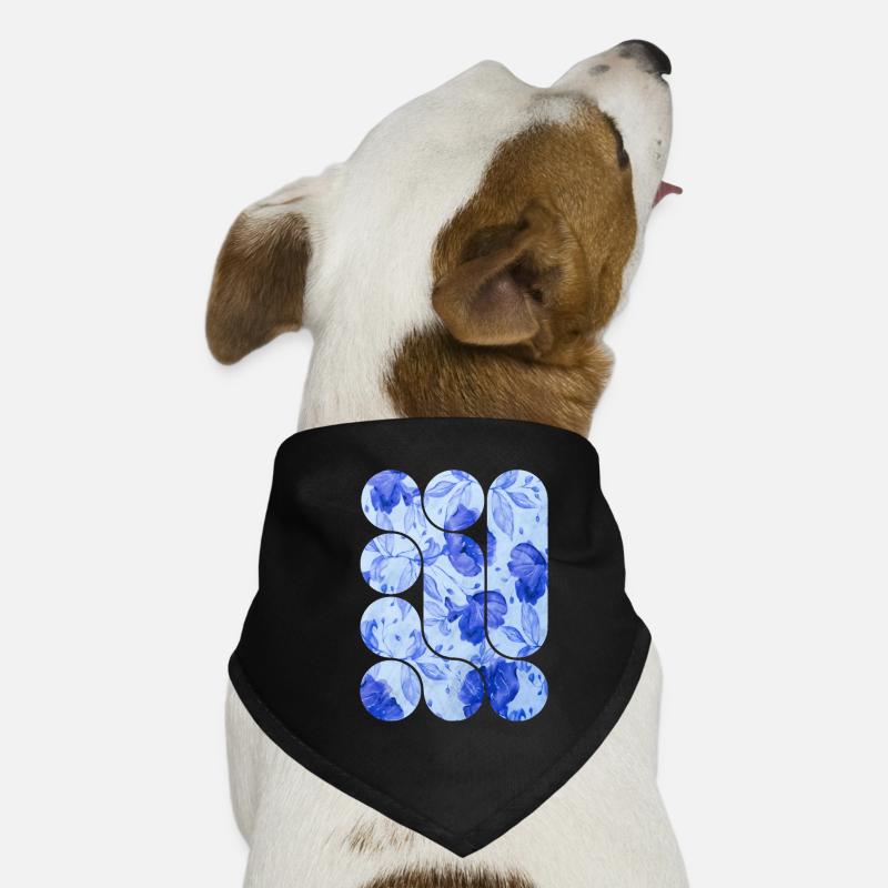 Blue Floral Elegance Dog Bandana