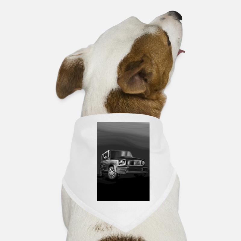Impression d’art SUV noir et blanc Bandana pour chien