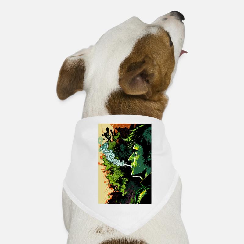 Green Psychedelic Face Dog Bandana