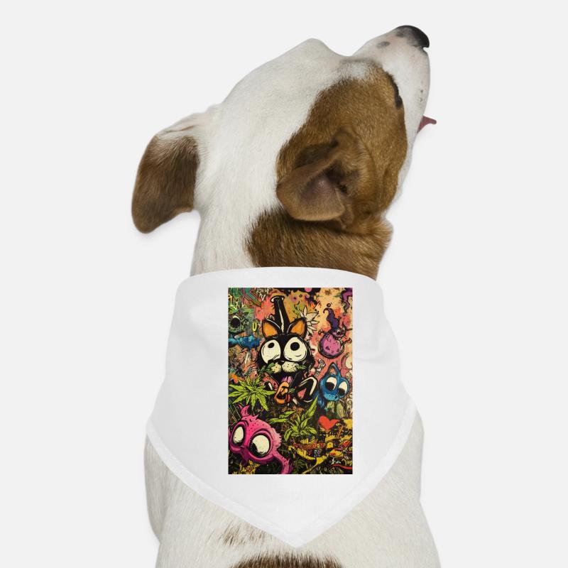 Buntes Comic-Monster Graffiti Hunde-Bandana