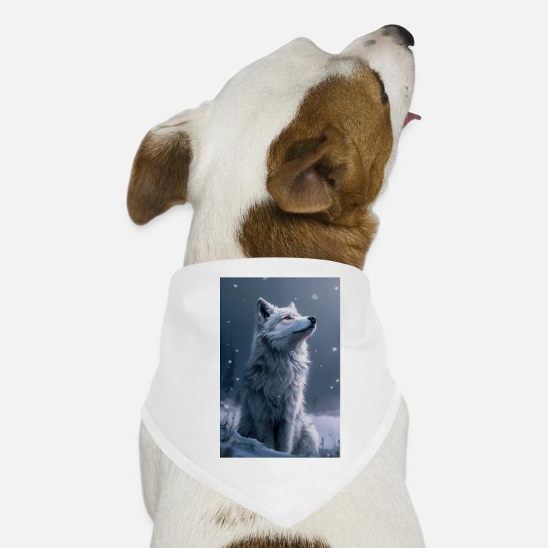 Poster Illustration de Loup Blanc Bandana pour chien