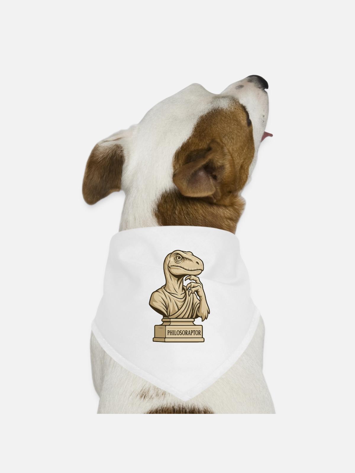 Philosoraptor - Dog Bandana - white - Front