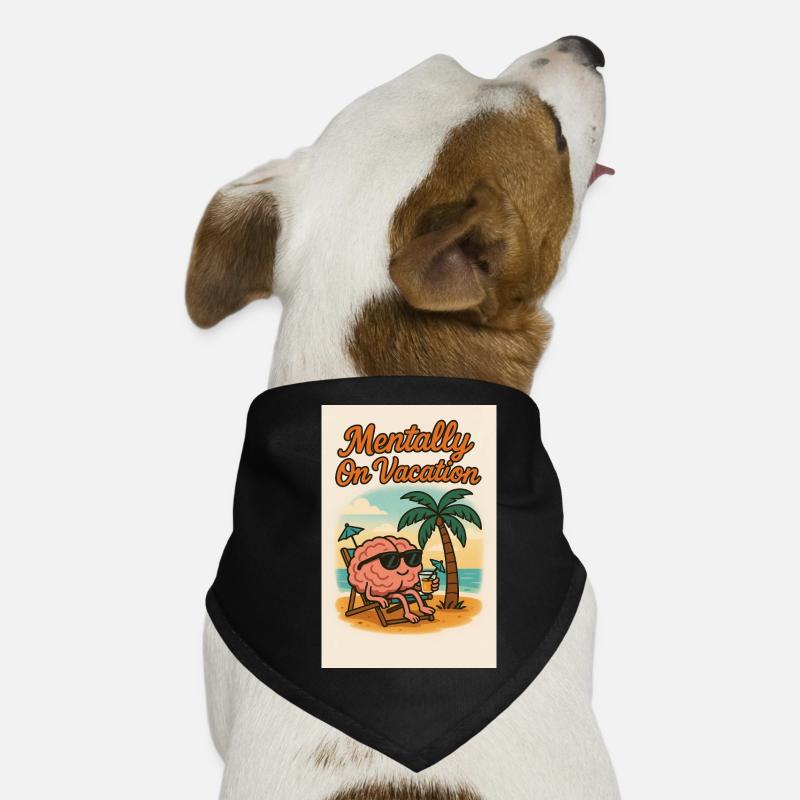 Mental en vacances Conception du cerveau Bandana pour chien