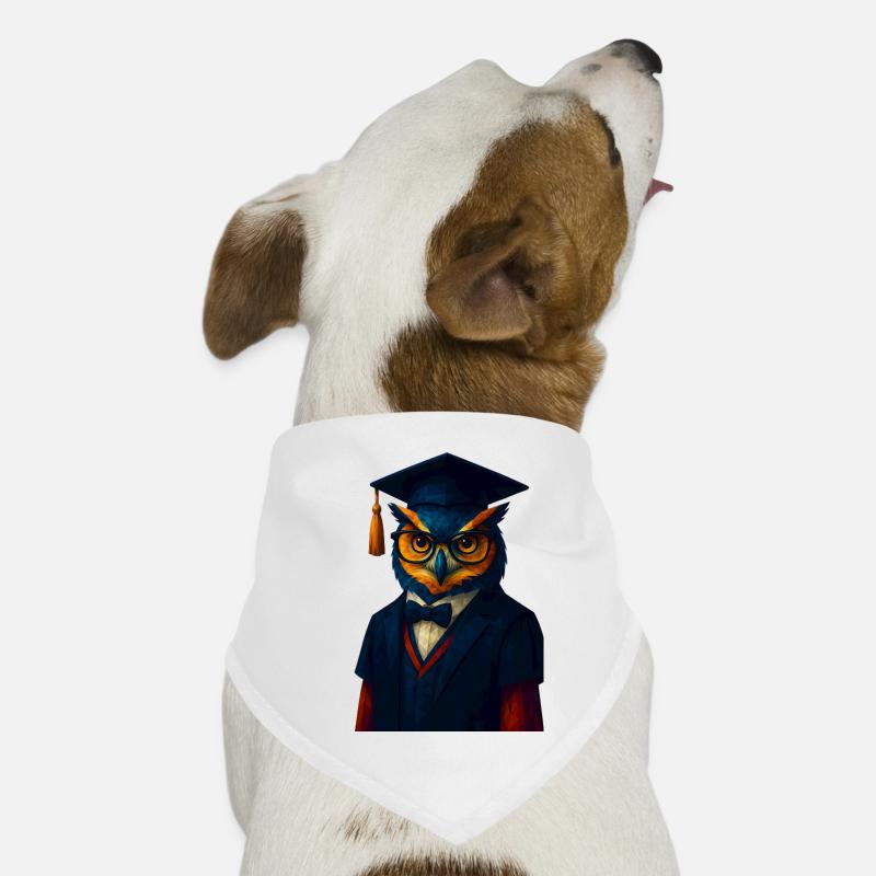 WPAP Stil Tier - Eule im Professoren-Outfit Fliege Hunde-Bandana