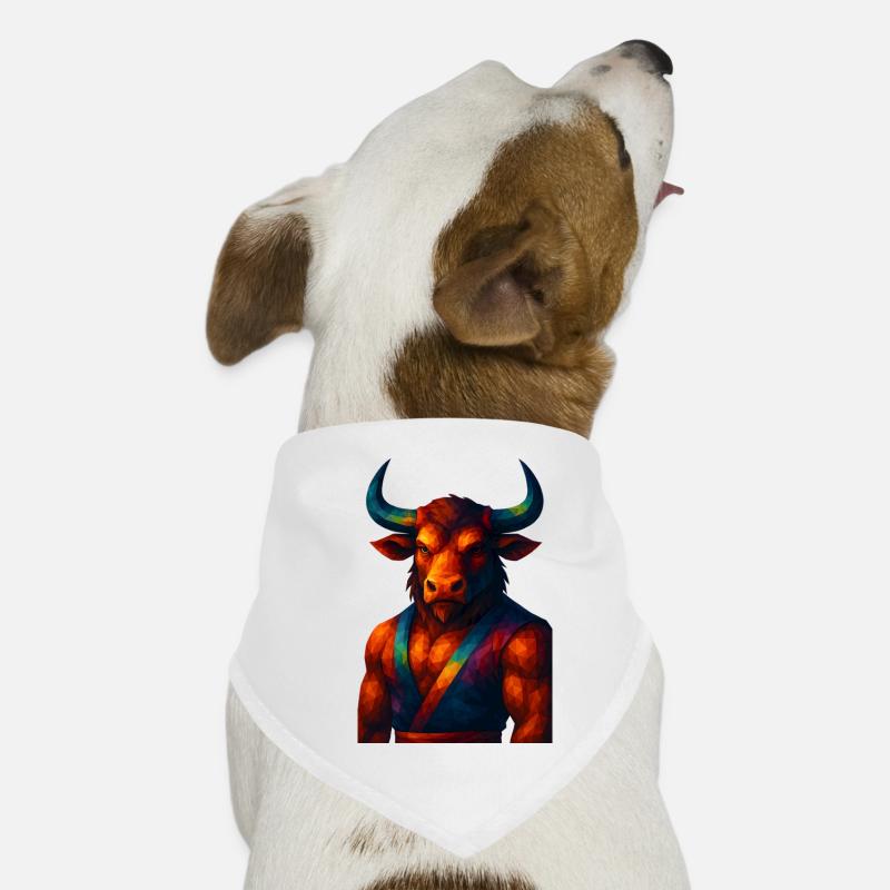 WPAP Style Animals - Minotaur in Pose Dog Bandana