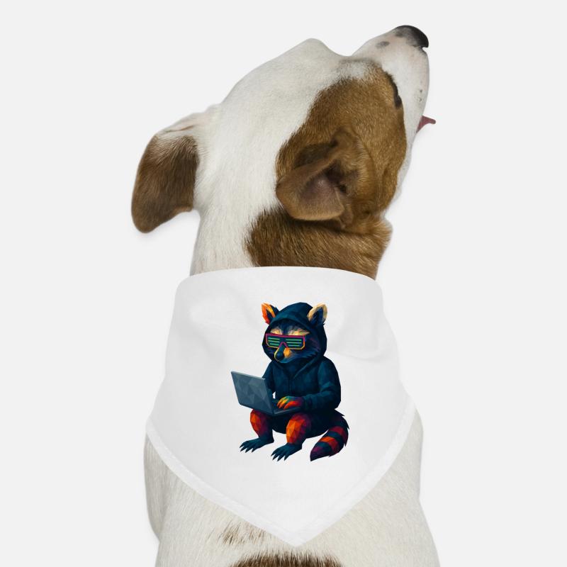 WPAP Stil Tiere - Techno Waschbär mit Hoody Hunde-Bandana
