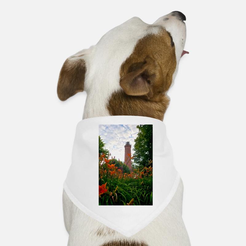 Phare de Gąski, phare, fleurs Bandana pour chien
