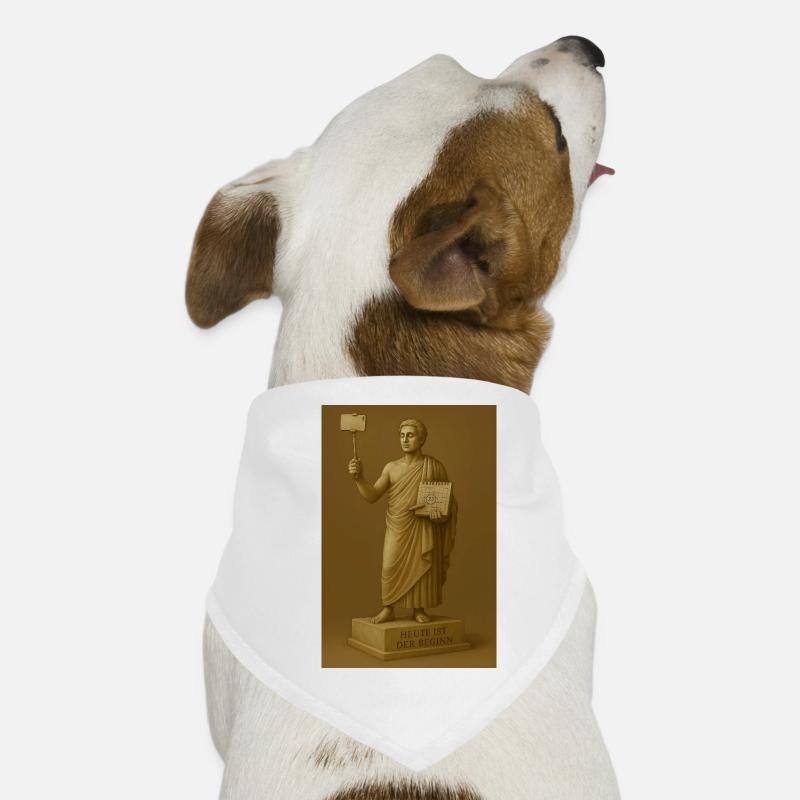 Statue moderne avec smartphone et calendrier Bandana pour chien