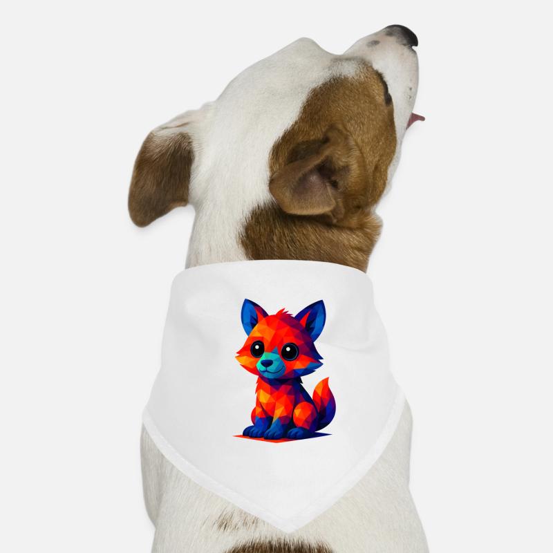 WPAP Polygon Kawaii Style Bébé Renard Bandana pour chien