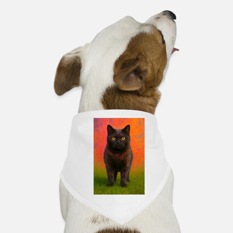 Night cat with color explosion in the background Dog Bandana