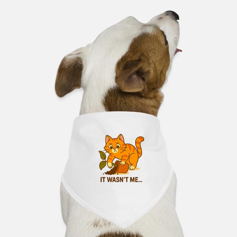 Curious Cookie Cat Knocking Over a Plant Hunde-Bandana