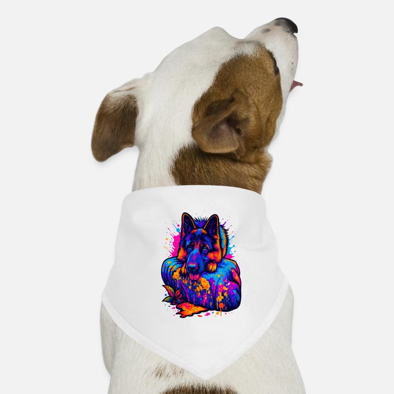 Deutscher Schäferhund mit Farbspritzer Hunde-Bandana