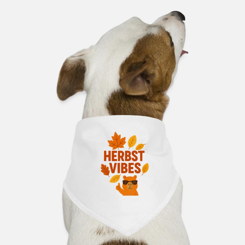 Herbst Vibes | Cooles Capybara im Herbst Modus Hunde-Bandana