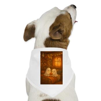 Süße Halloween Geister im Herbst - Hunde-Bandana - Weiß - Vorne