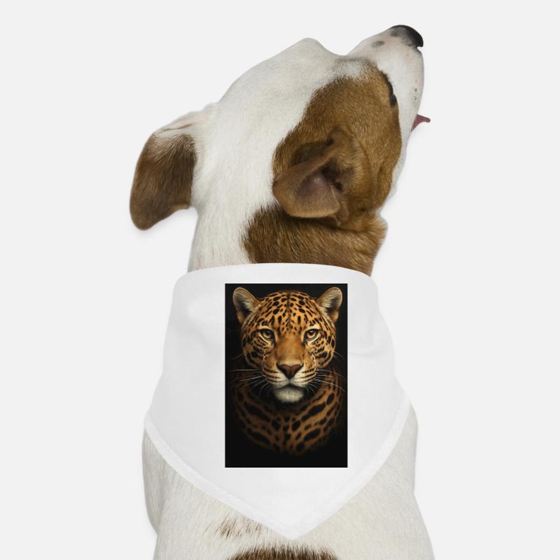 Data Analysis Illustration with Leopard - Dog Bandana - white