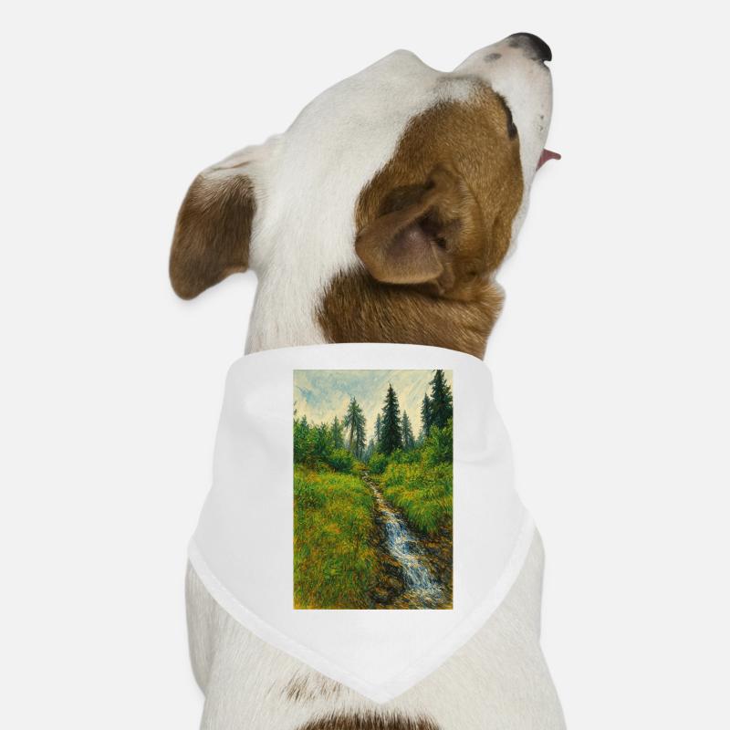 Sketchart Landschaft mit Bächlein in der Schweiz Hunde-Bandana