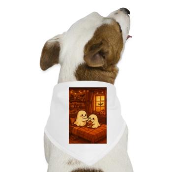 Halloween Geister Pixel Art - Hunde-Bandana - Weiß - Vorne