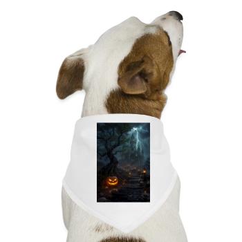 Stürmisches Halloween Schloss mit Laternen - Hunde-Bandana - Weiß - Vorne