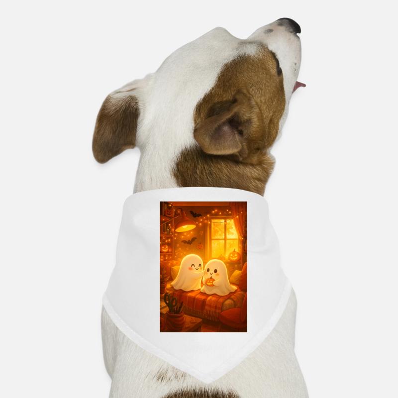Fantômes douillets d’Halloween en automne Bandana pour chien