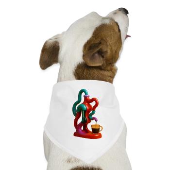 Kaffeefluss im Farbenspiel - Hunde-Bandana - Weiß - Vorne