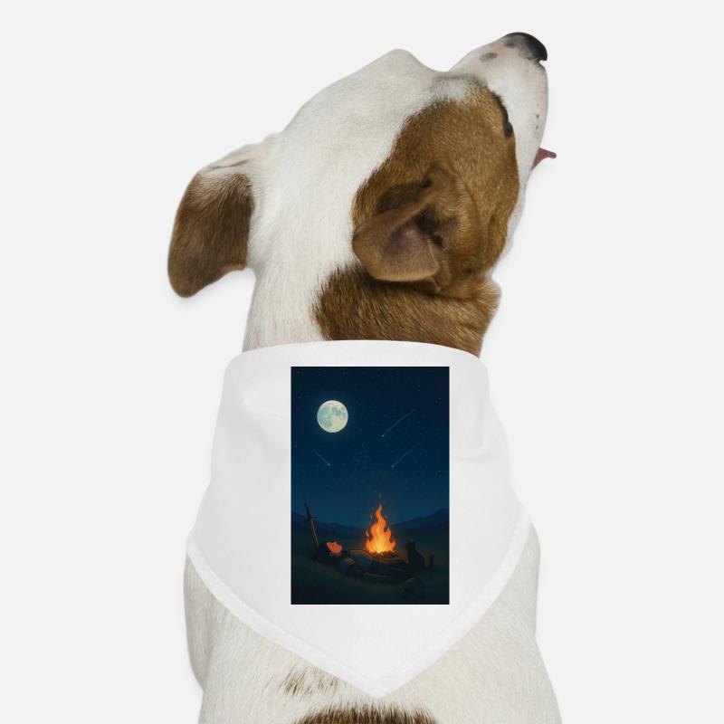 Moonlit night at the campfire Dog Bandana