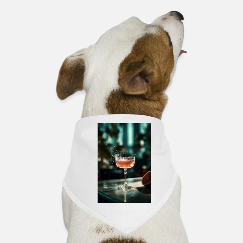 Cocktail Splash rose en verre coupé Bandana pour chien