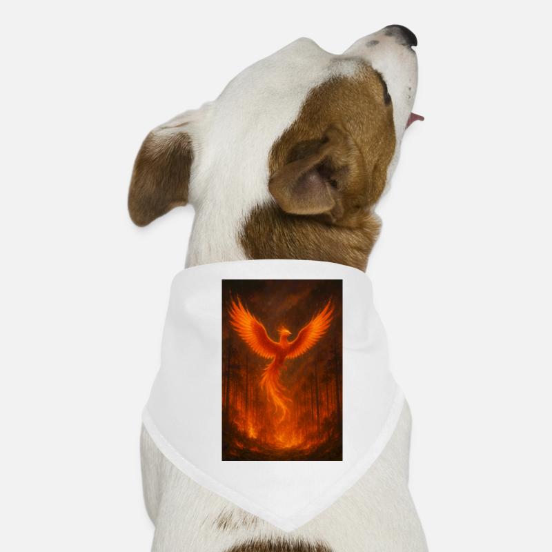 Flaming Phoenix in the Forest Dog Bandana