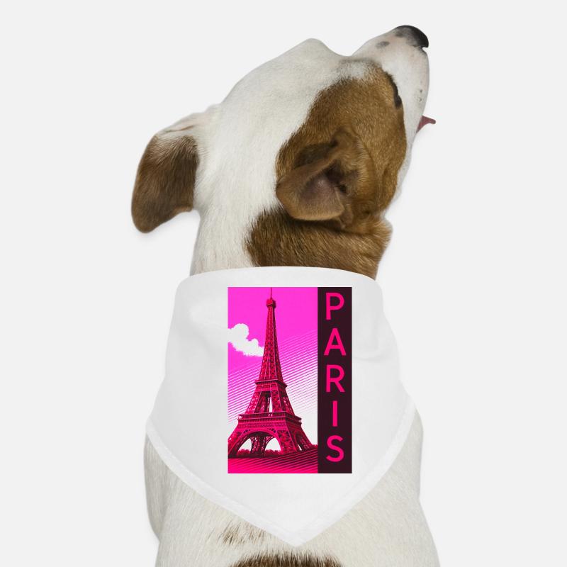 Paris Rose Tour Eiffel Rétro Bandana pour chien