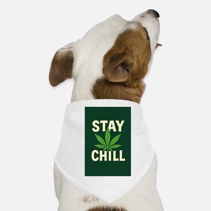 Stay Chill Cannabis Leaf Dog Bandana